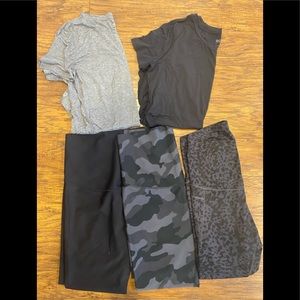 Old navy athletic maternity crop Capri leggings and gap fit maternity t shirts